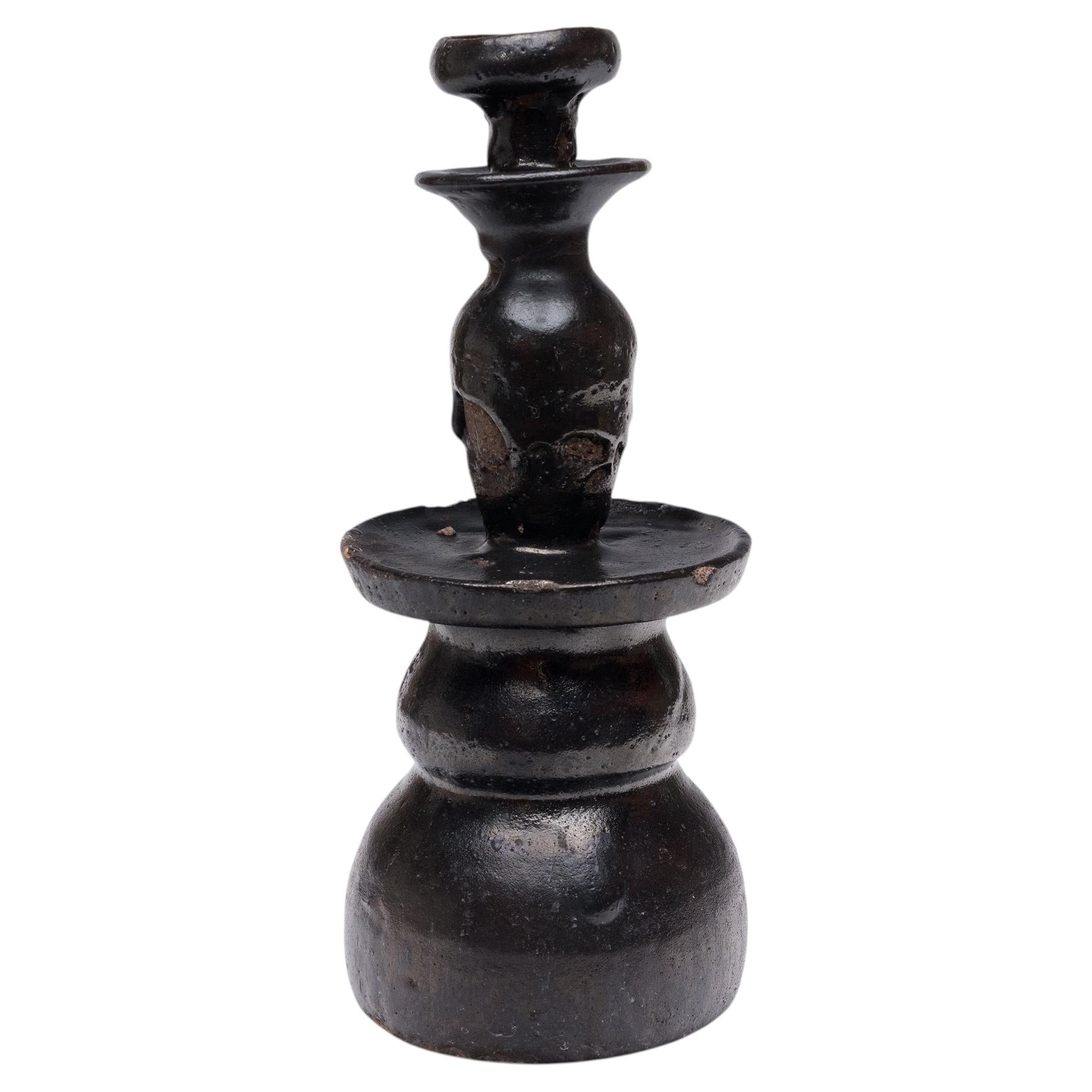Chinese Oil Slick Candle Stand, c. 1850