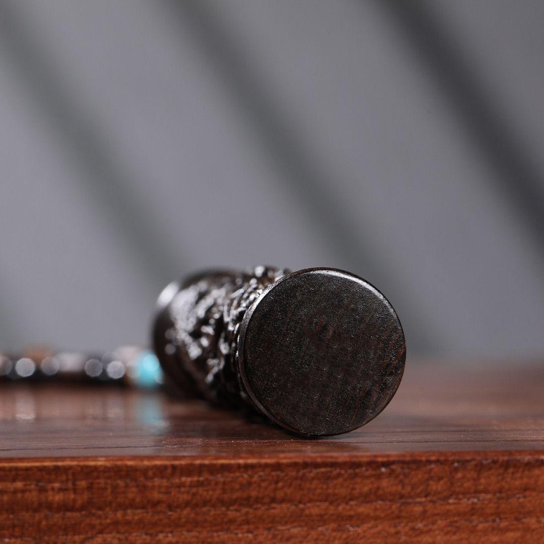 Wood Chinese Old Agarwood Carving Dragon Pillar Pendant For Sale