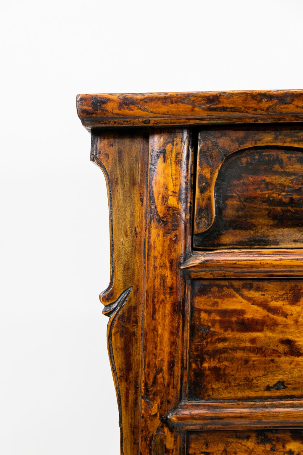Hand-Carved Chinese One Drawer Table For Sale