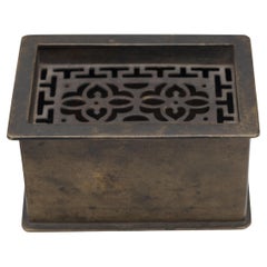 Antique Chinese Openwork Brass Dross Box, c. 1850