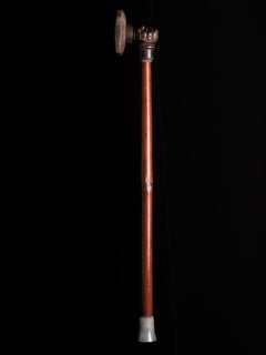 Chinese Opium Pipe in Bamboo, Horn and Jade. The Stem ends in a clenched hand.