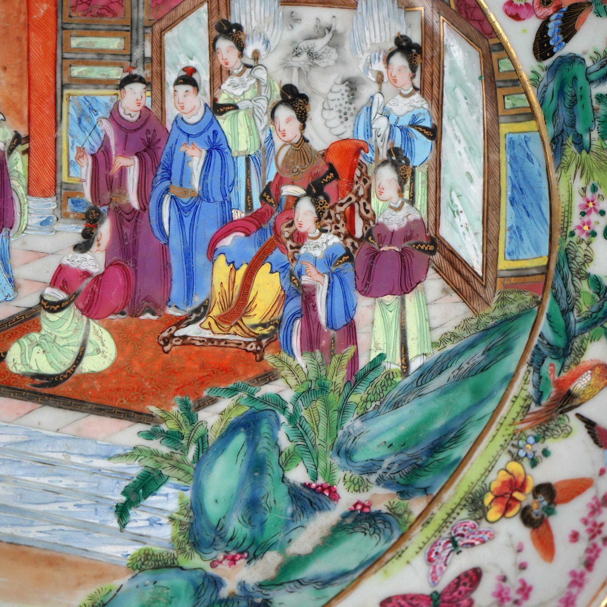Chinese Oriental Porcelain Garden Seat with Garden Genre Scene, 20th Century 8