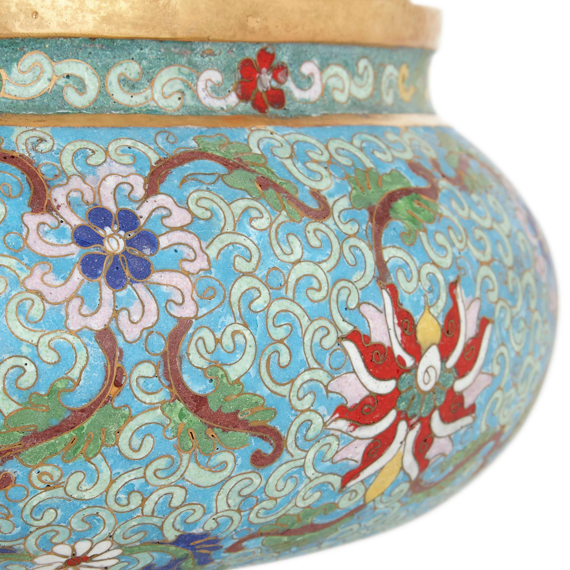Cloissoné Chinese Ormolu and Cloisonné Enamel Vase for the Islamic Market For Sale