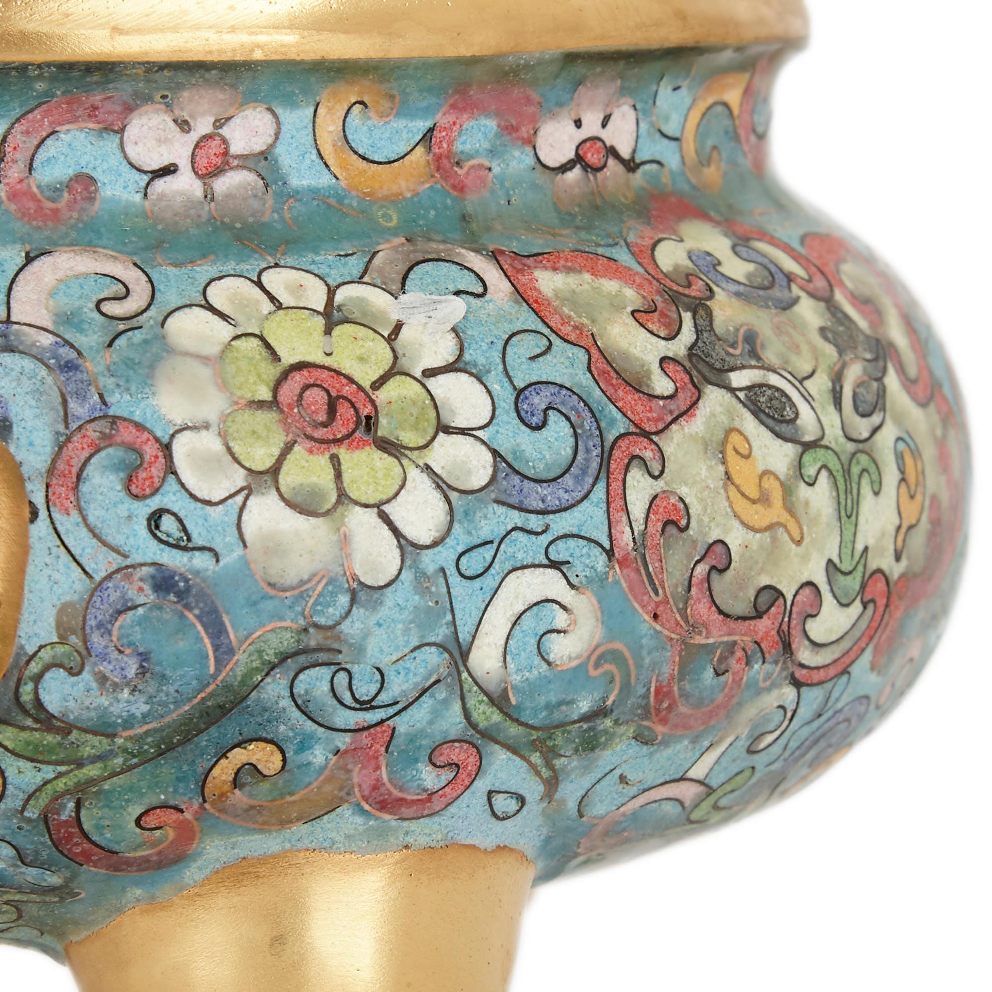 Chinese Ormolu and Cloisonné Enamel Vase for the Islamic Market In Good Condition For Sale In London, GB