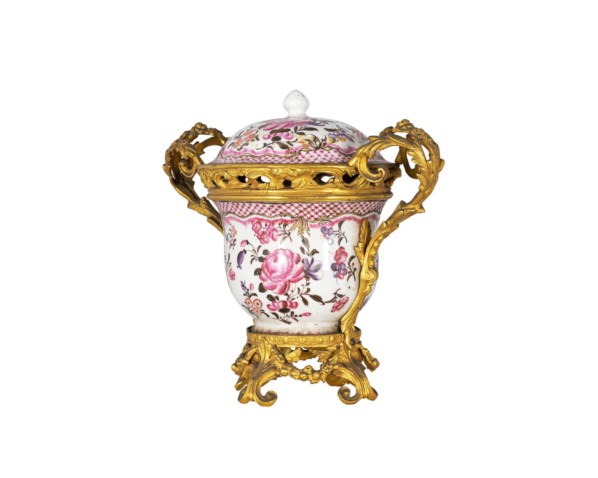 18th Century and Earlier Chinese & Ormolu Bronze Mounted Terrine, 18th Century For Sale