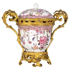 Chinese & Ormolu Bronze Mounted Terrine, 18th Century Tureen