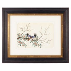 Antique Chinese ornithological painting on rice paper, c. 1830