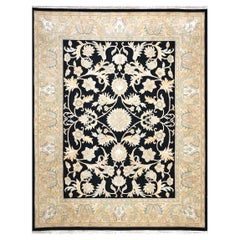 Chinese Oushak Wool 8x10 Black & Tan Handmade Area Rug