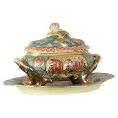 Antique Chinese Oval Porcelain Tureen , 1900