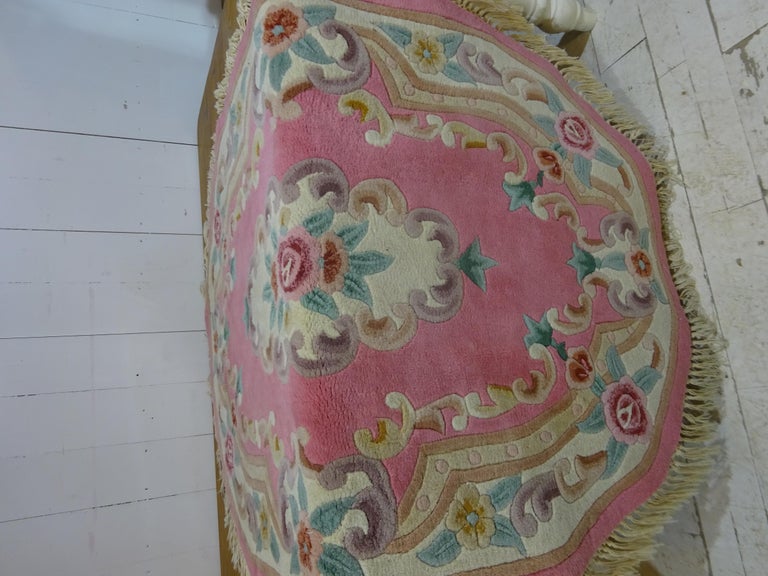 Chinese Oval Wool Rug For Sale at 1stDibs