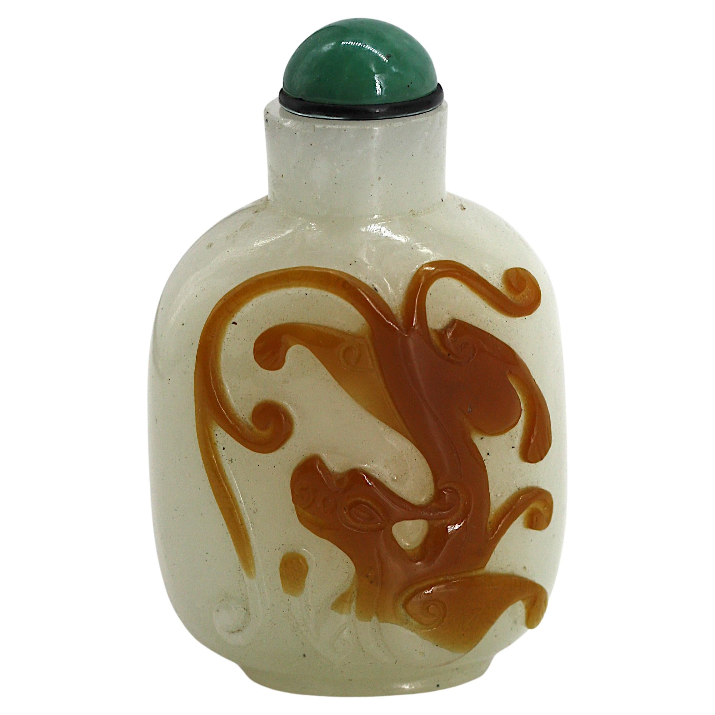 Chinese Overlaid Peking Glass Master Snuff Bottle