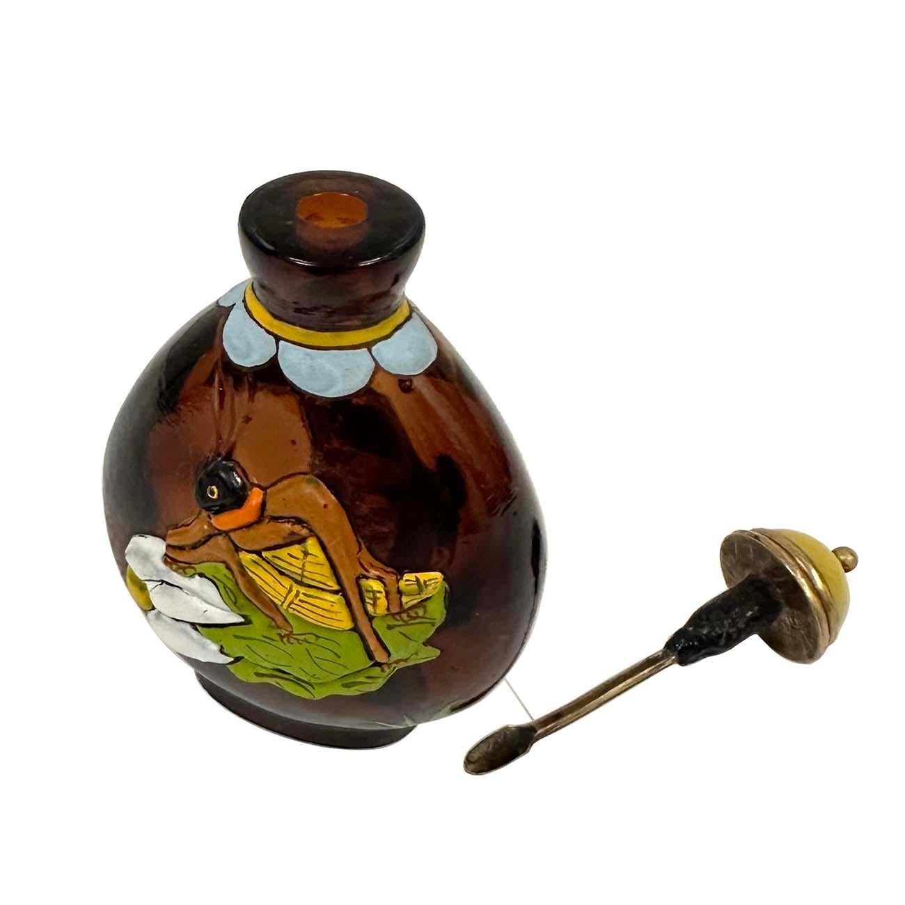 Chinese Overlaid Peking Glass Snuff Bottle with Scoop For Sale 1