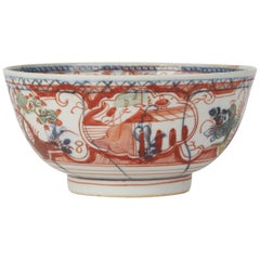 Chinese Overpainted Porcelain Bowl with Figures, 1720-1740