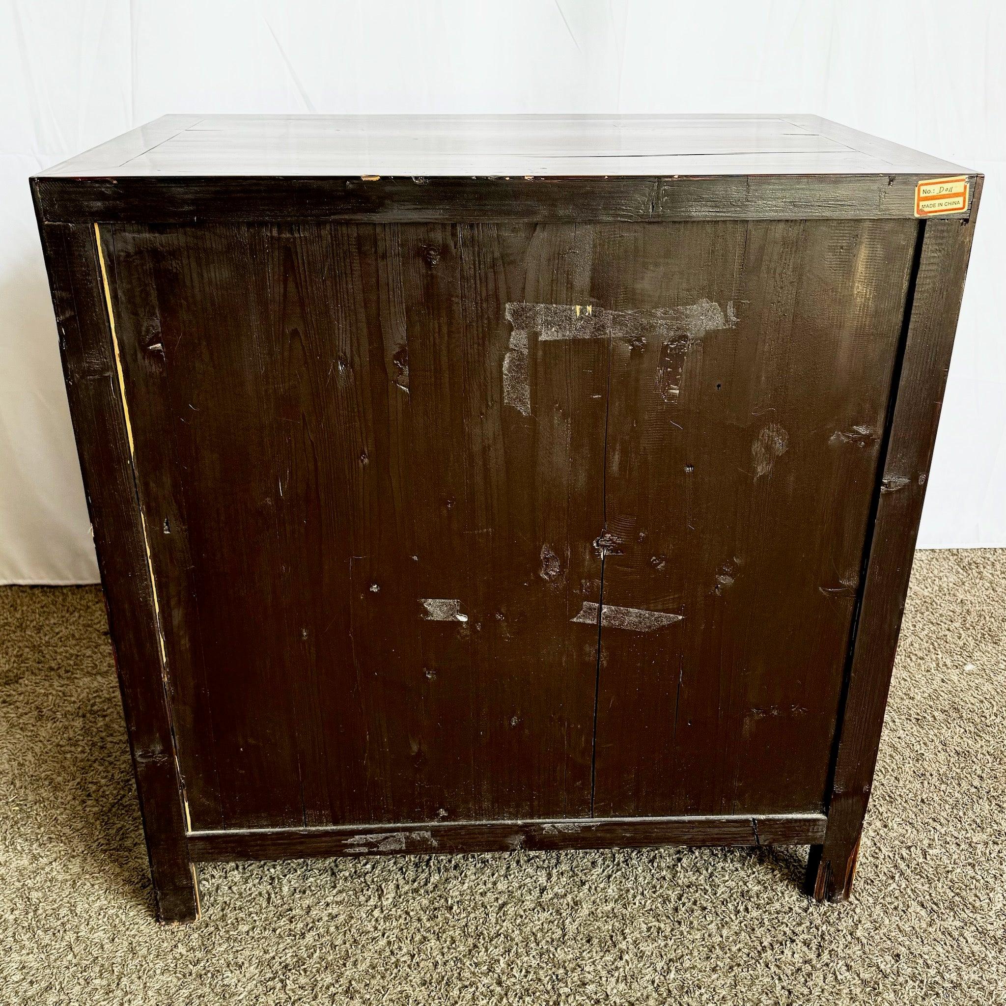 Chinese Ox Blood Red Apothecary Chest of Drawers For Sale 1