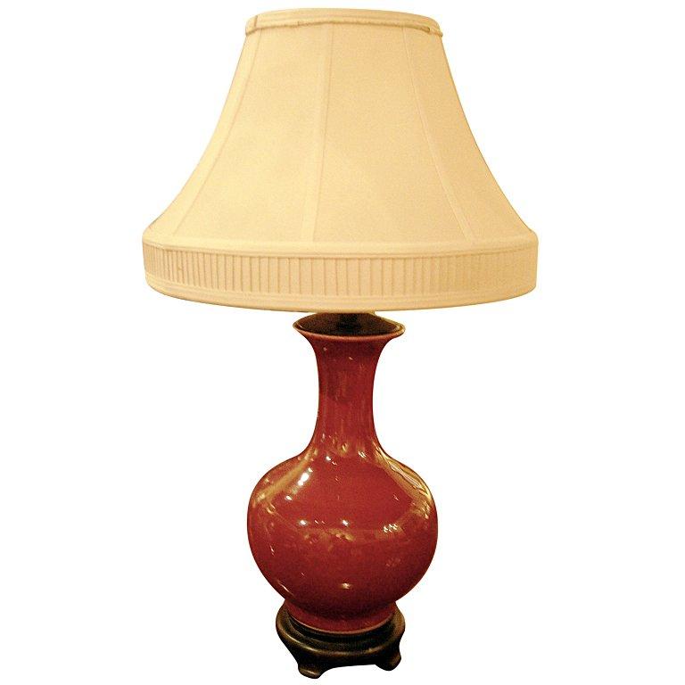 Chinese Ox Blood Vase Mounted as Lamp
