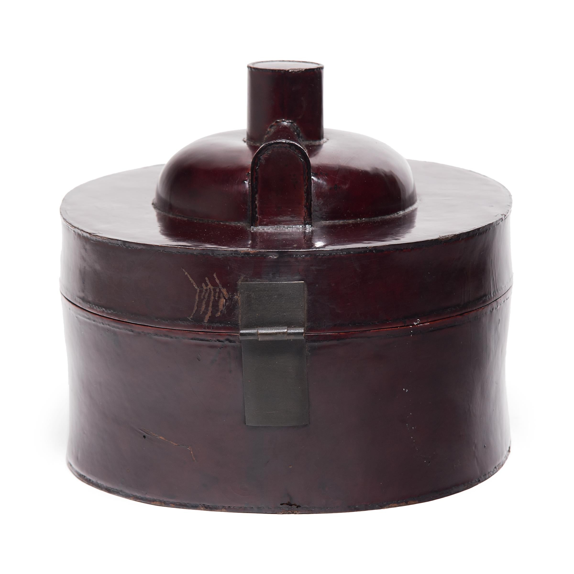 Qing Chinese Oxblood Double Hat Box, circa 1850