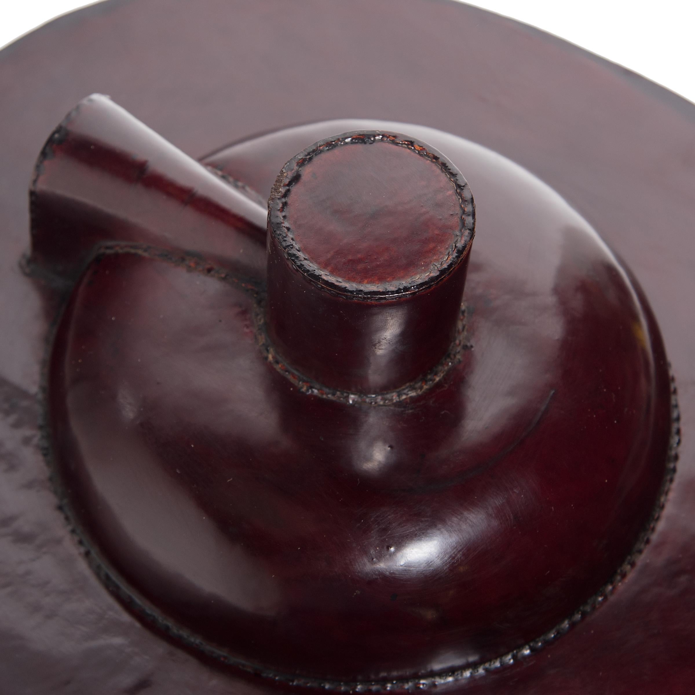Chinese Oxblood Double Hat Box, circa 1850 2