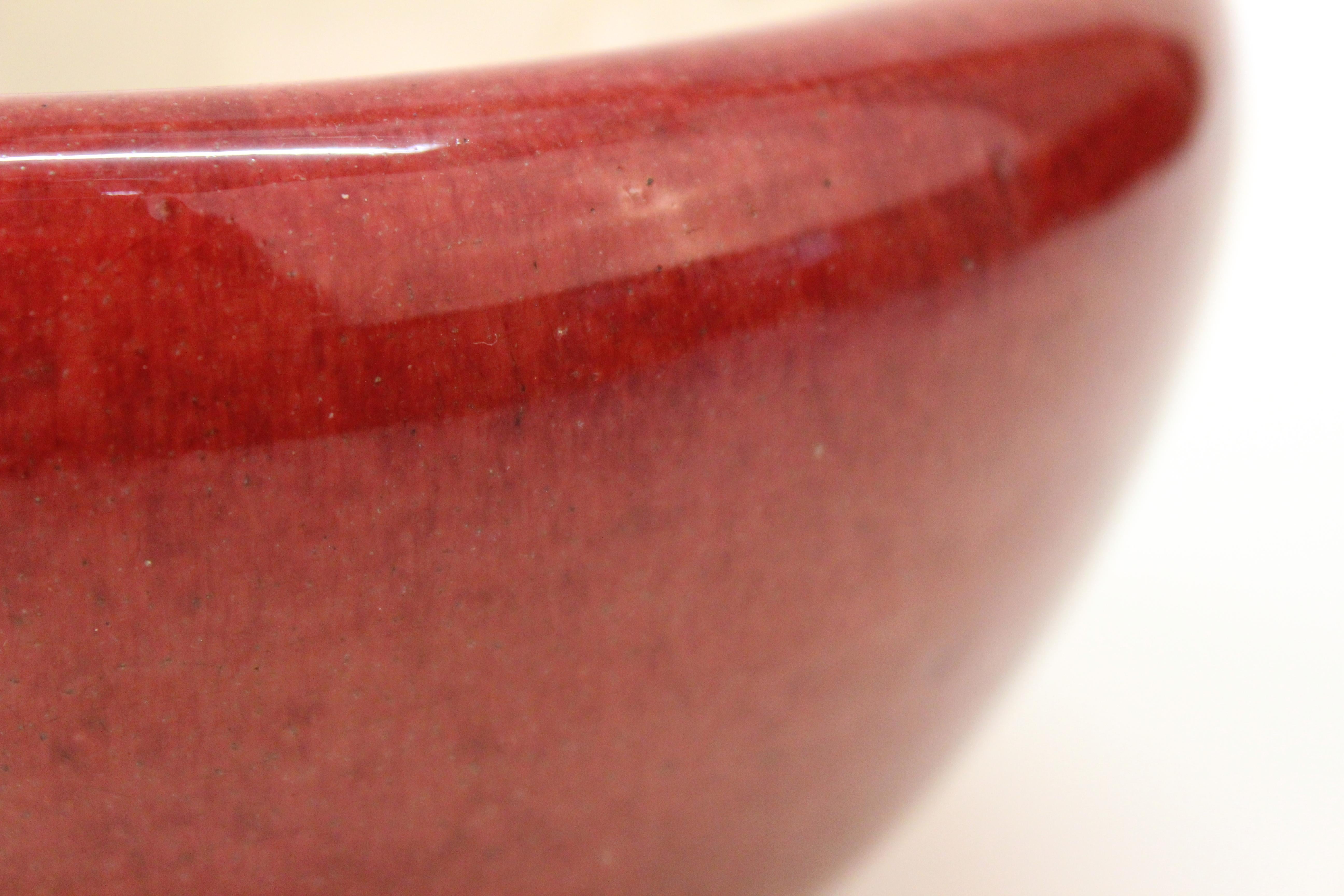 Chinese Oxblood Enamel-Glazed Incense Burner Bowl 4