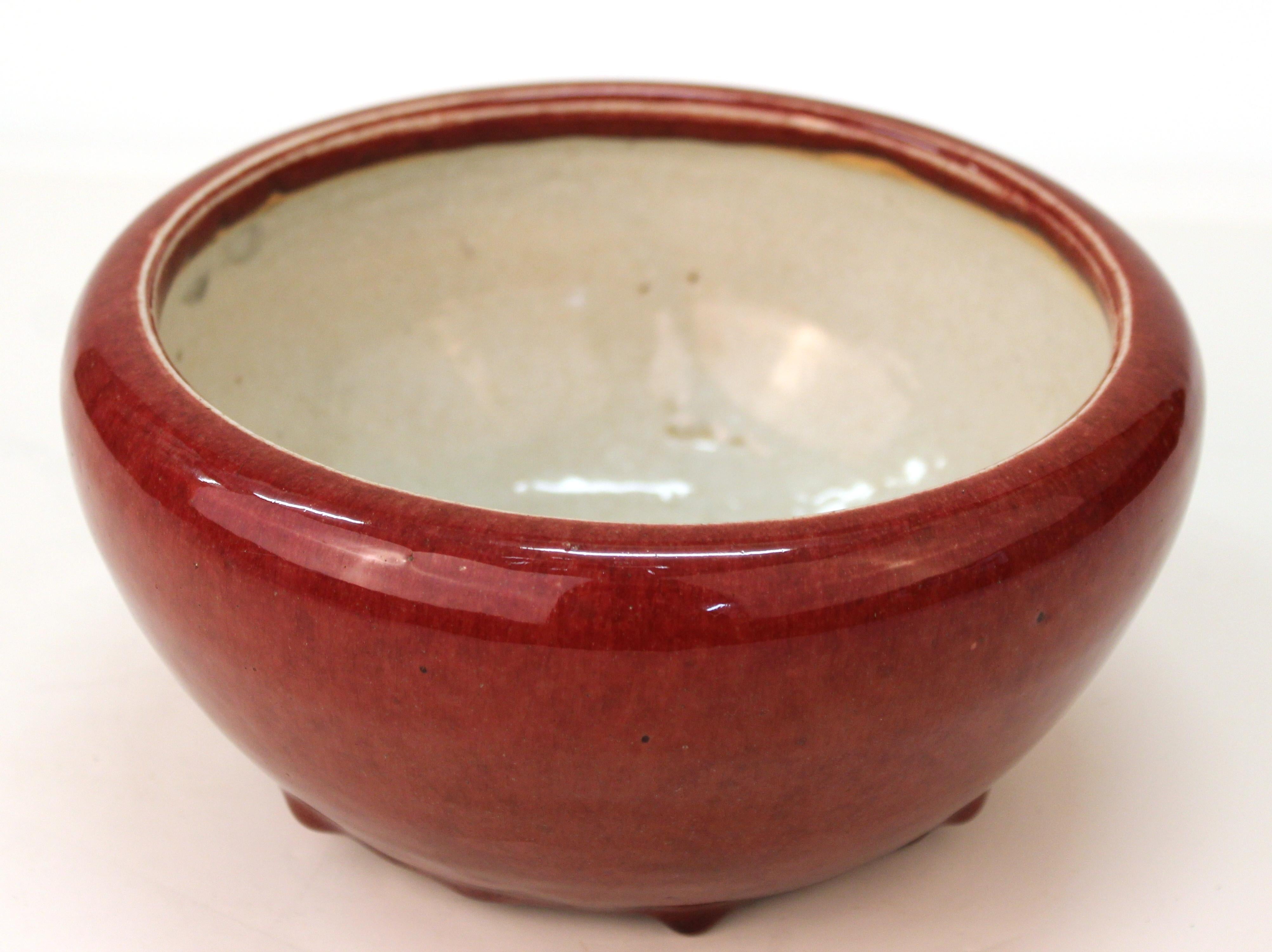 20th Century Chinese Oxblood Enamel-Glazed Incense Burner Bowl