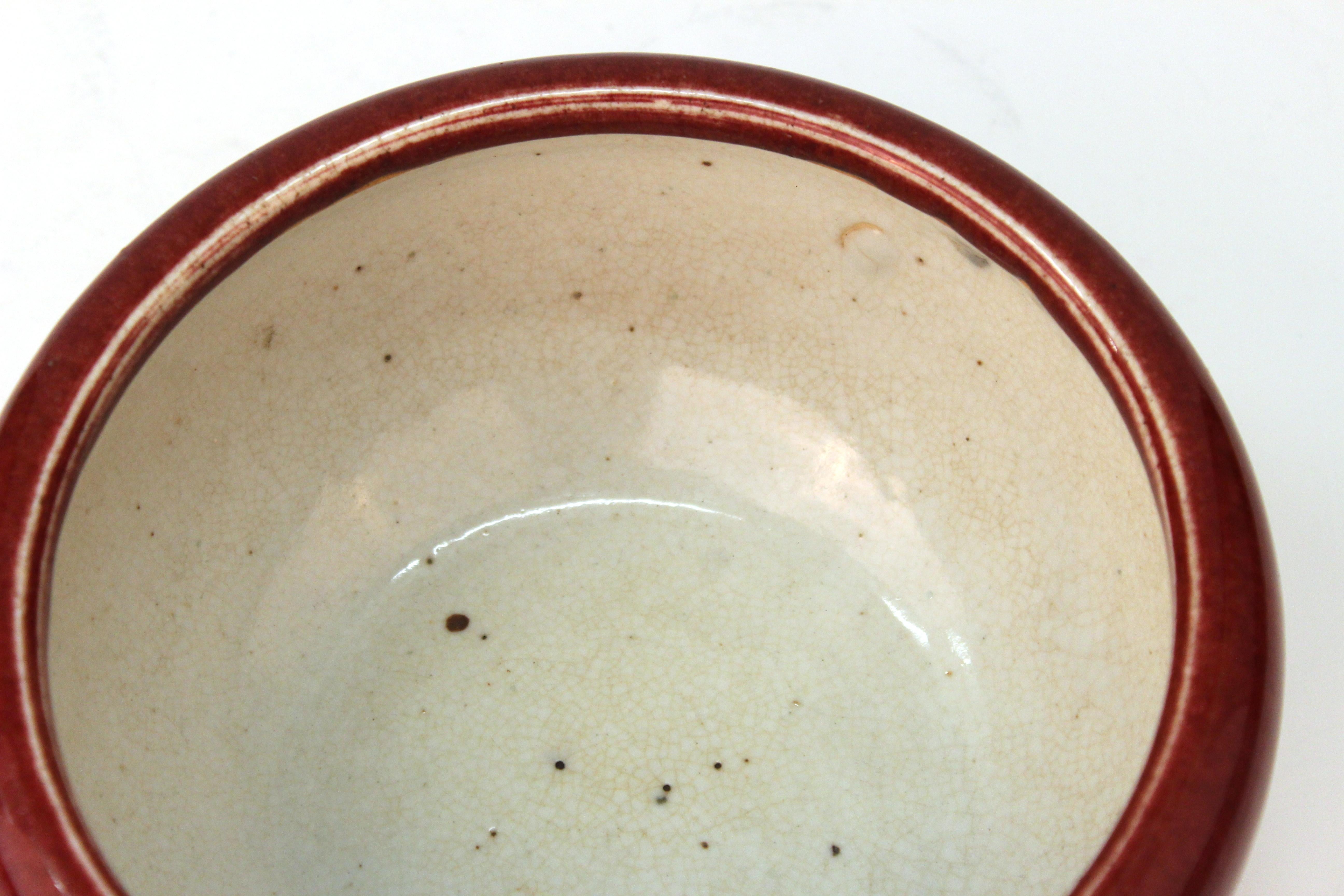 Chinese Oxblood Enamel-Glazed Incense Burner Bowl 3