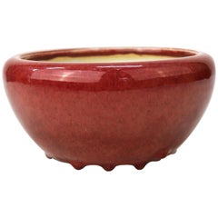 Vintage Chinese Oxblood Enamel-Glazed Incense Burner Bowl