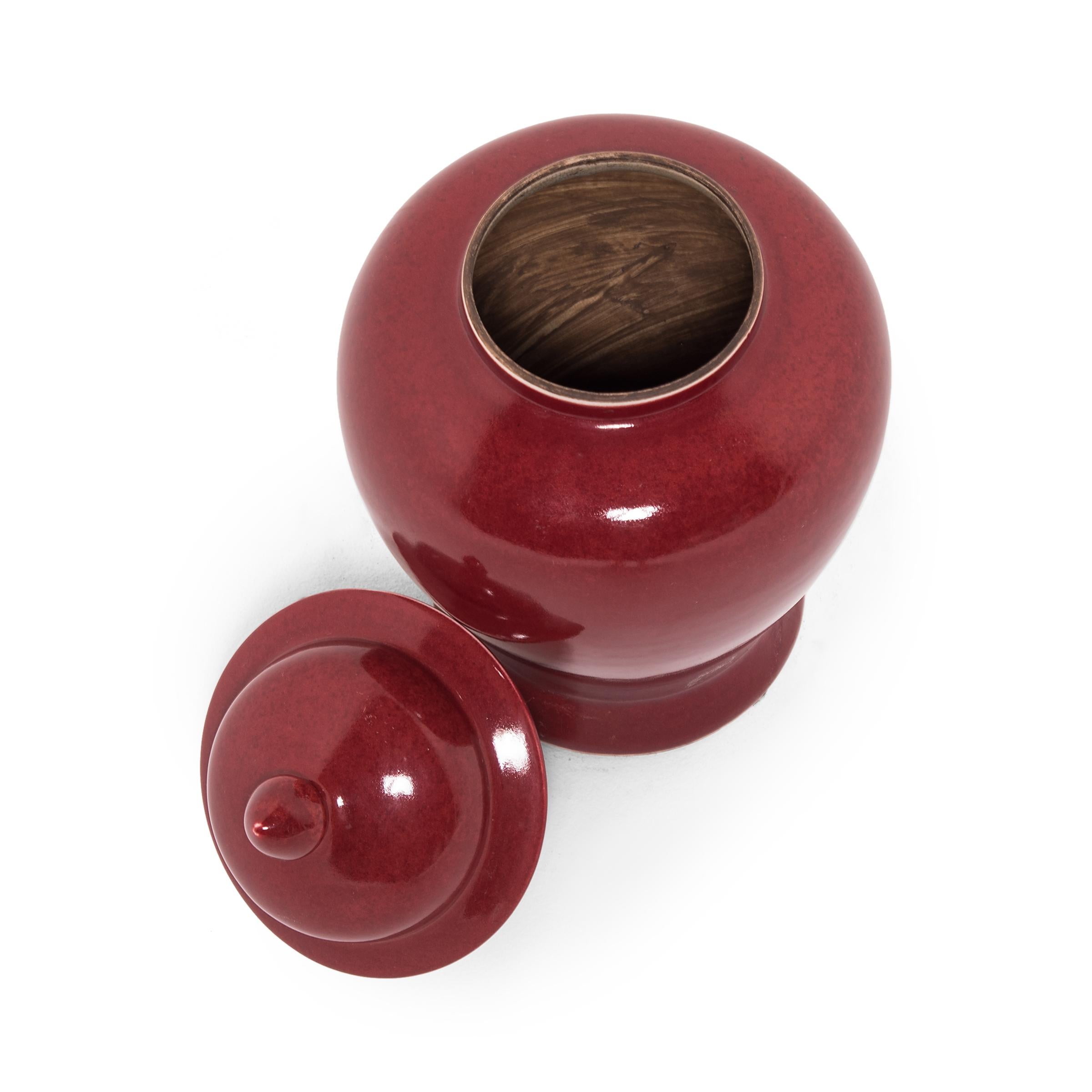 Glazed Chinese Oxblood Ginger Jar