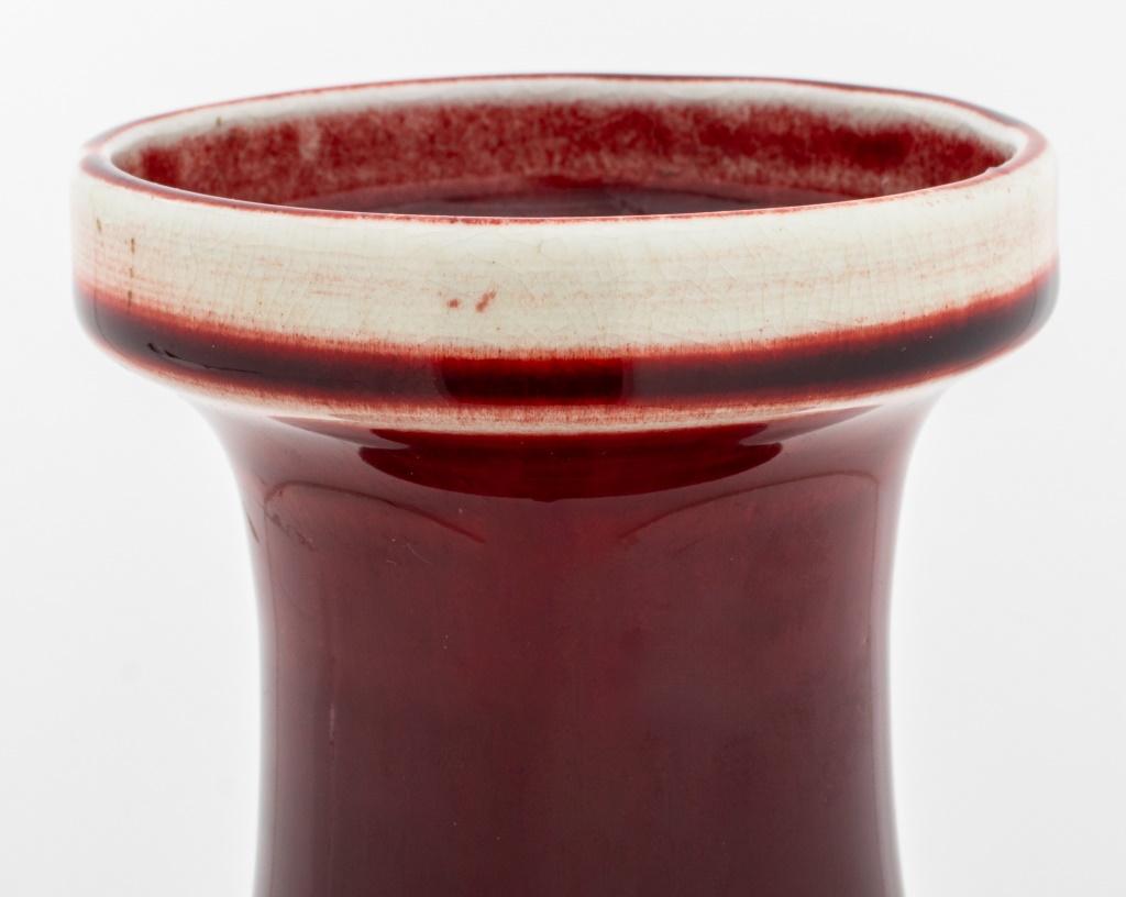Chinese Export Chinese Oxblood Glazed Porcelain Rouleau Vase For Sale