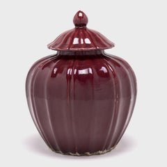 Oxblood Red Glazed Chinese Melon Jar