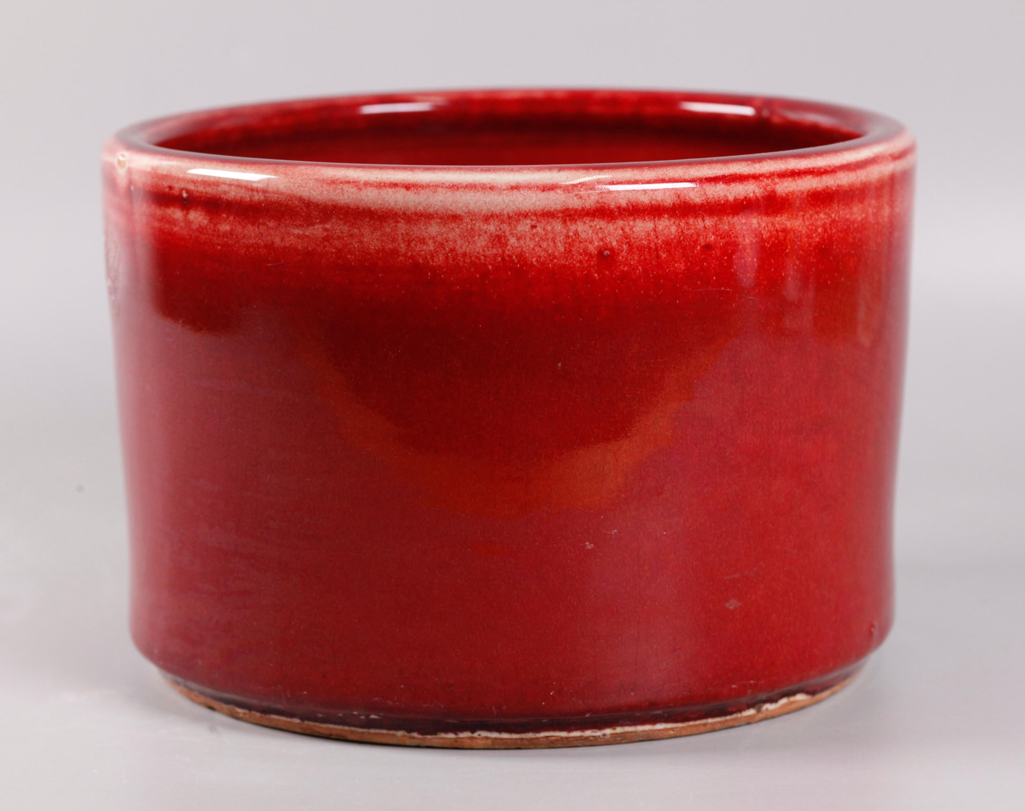 19th Century Chinese oxblood porcelain brush pot, 19th c. For Sale