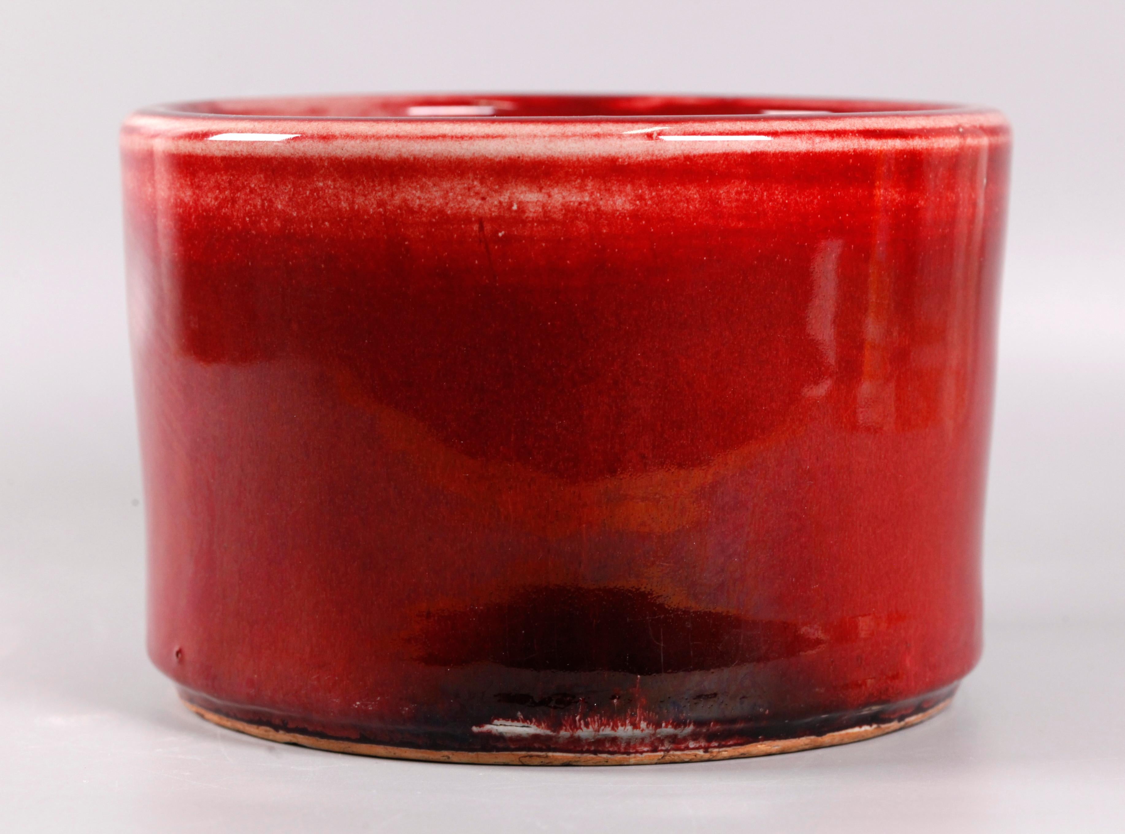 Porcelain Chinese oxblood porcelain brush pot, 19th c. For Sale
