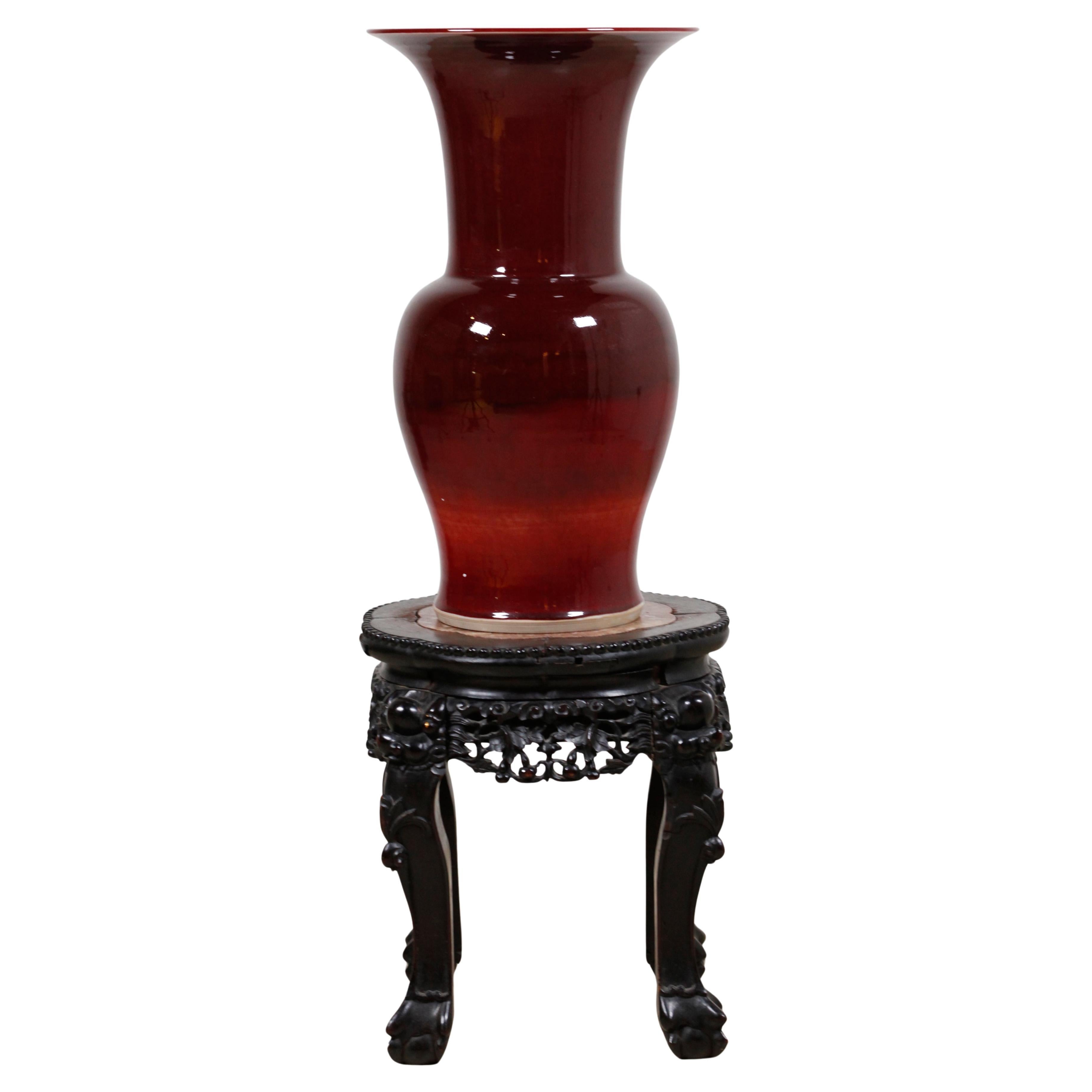 Chinese oxblood porcelain vase For Sale