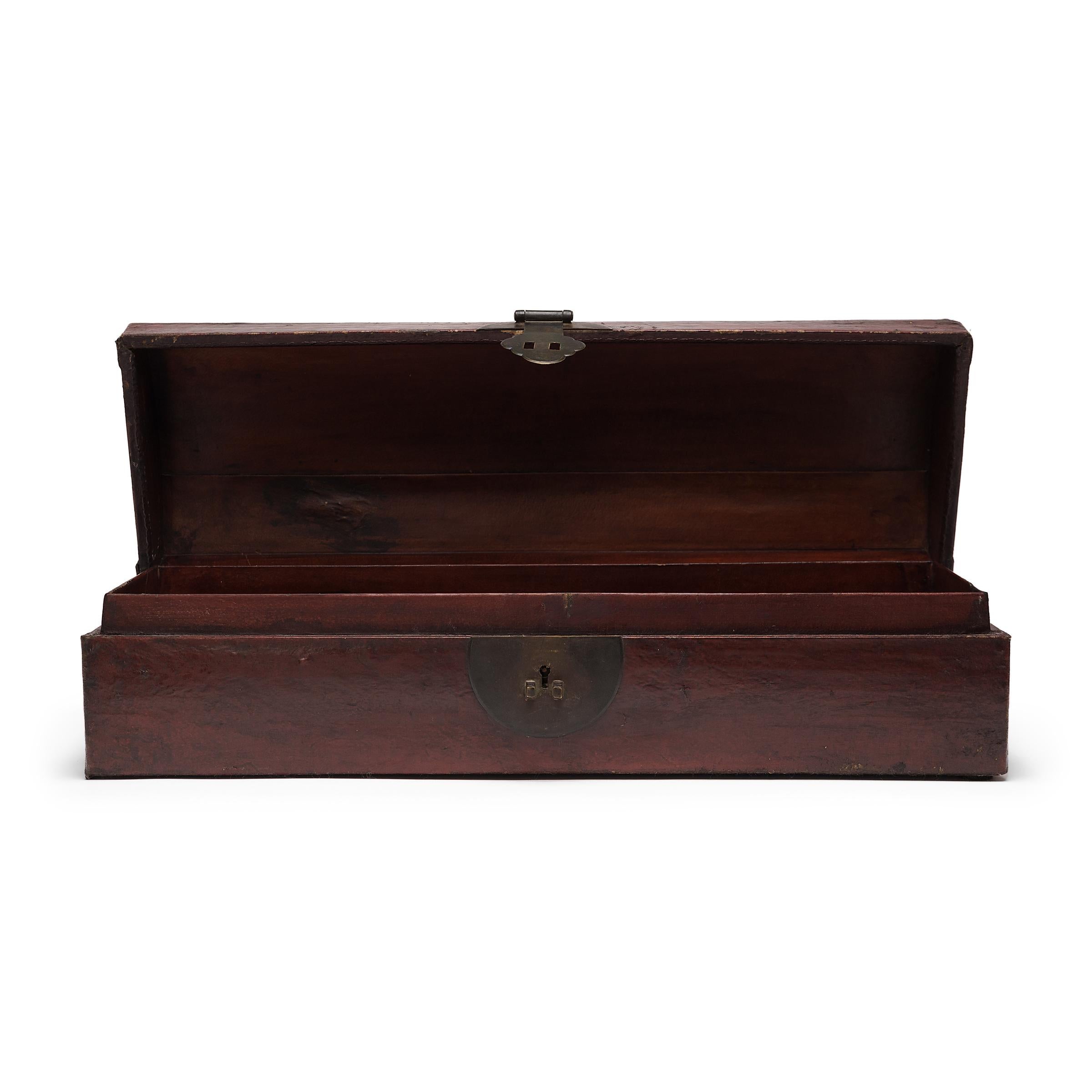 Qing Chinese Oxblood Red Document Box, c. 1850