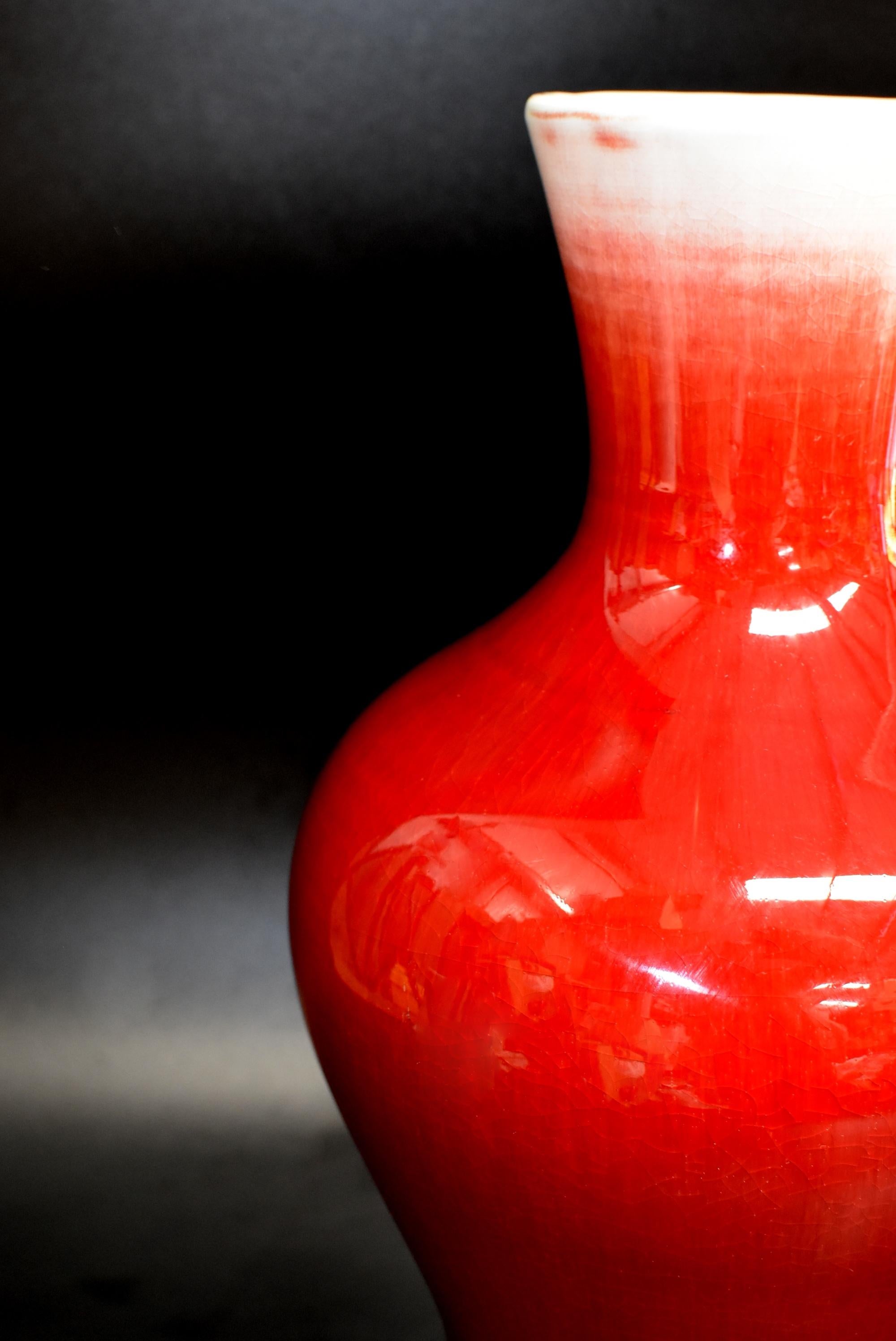 Chinese Oxblood Red Porcelain Vase, Sang De Boeuf 2