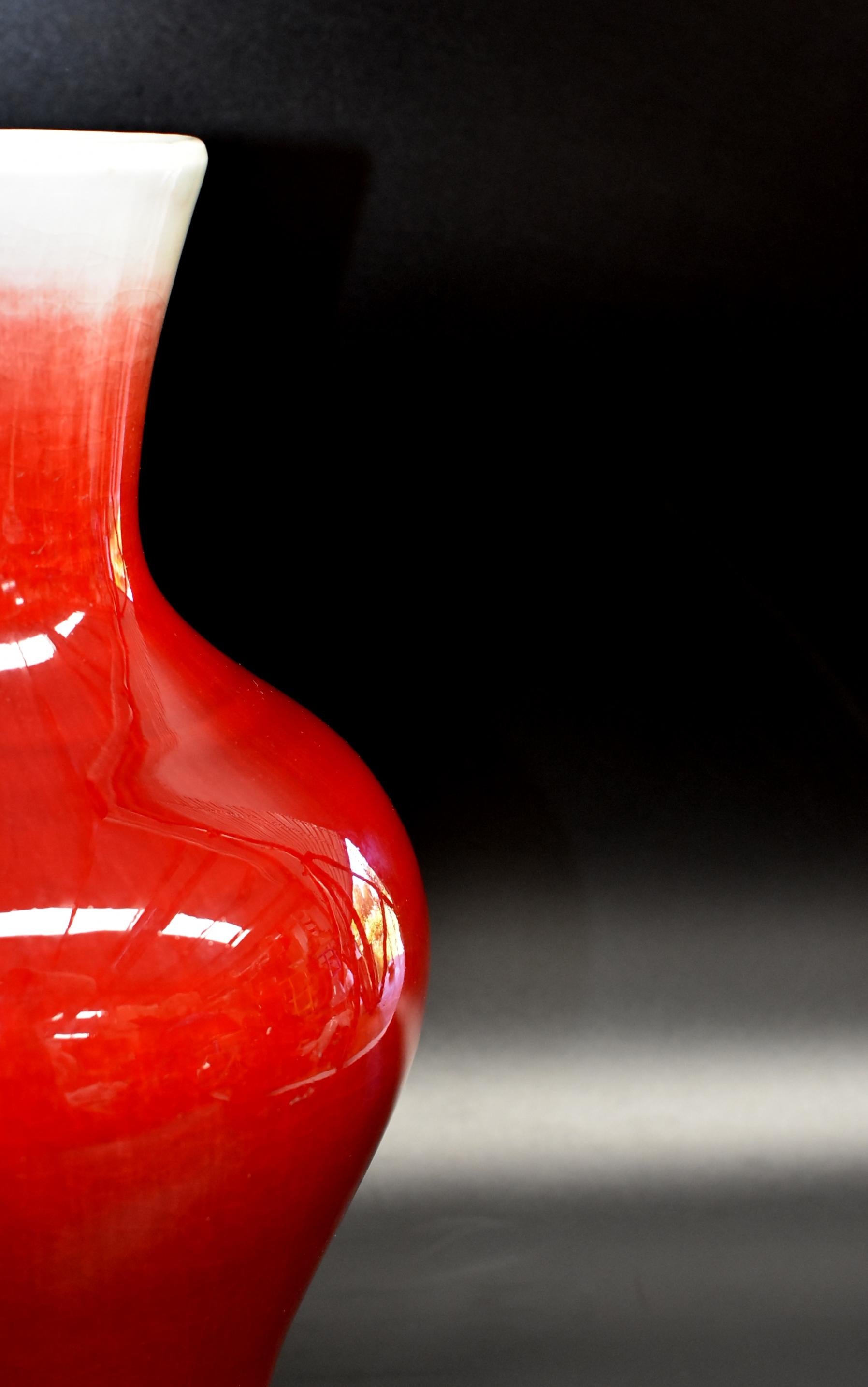 Chinese Oxblood Red Porcelain Vase, Sang De Boeuf 3