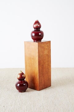 Chinese Oxblood Sang De Boeuf Langyao Double Gourd Vases