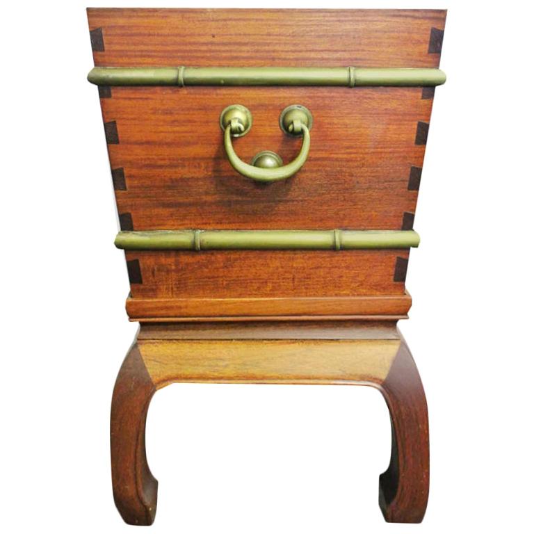 Chinese Padauk Wood Wine Cooler by Zee For Sale at 1stdibs