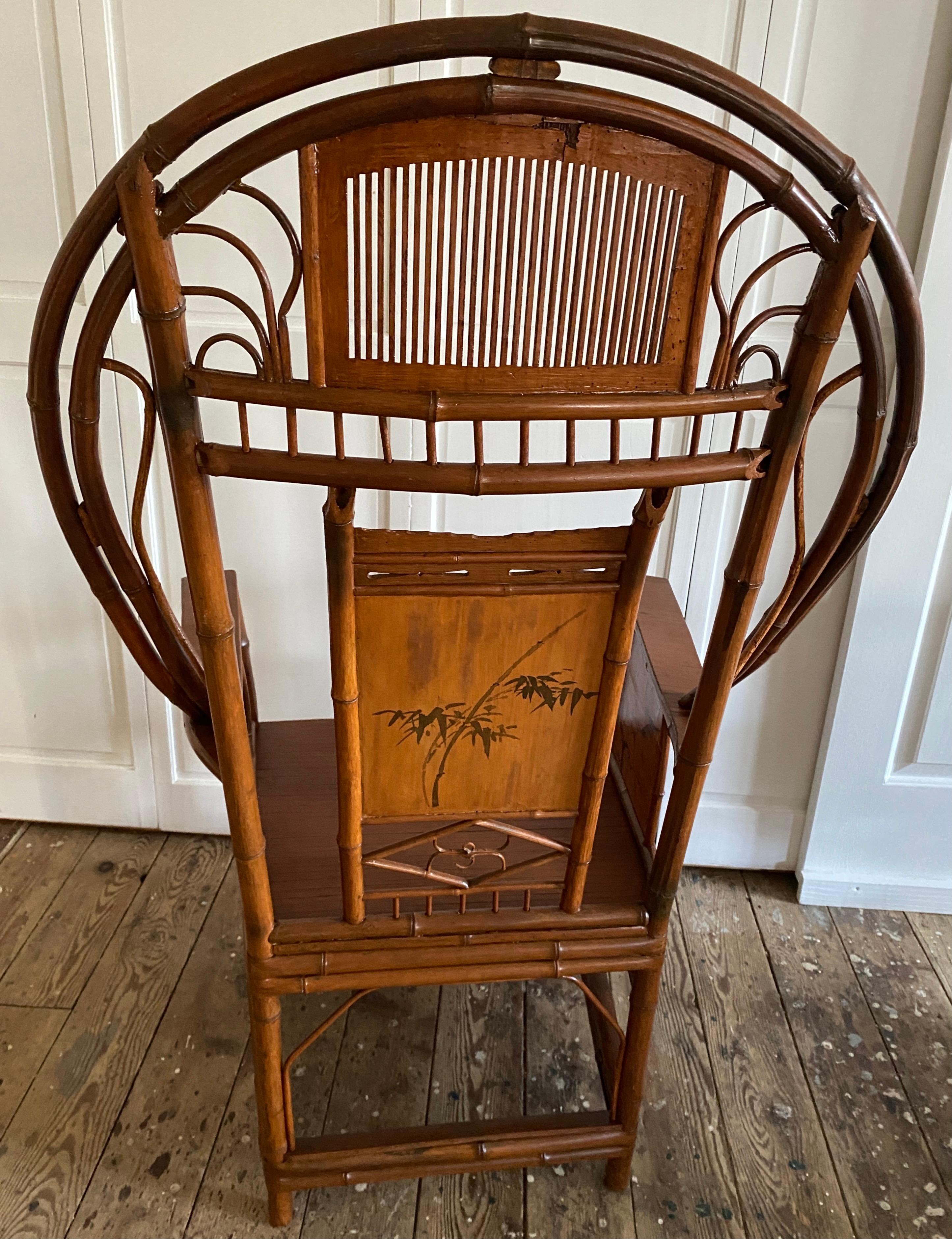 Chinese Paint Decorated Brighton Pavilion Arm Chairs, 7 Available In Good Condition For Sale In Sheffield, MA