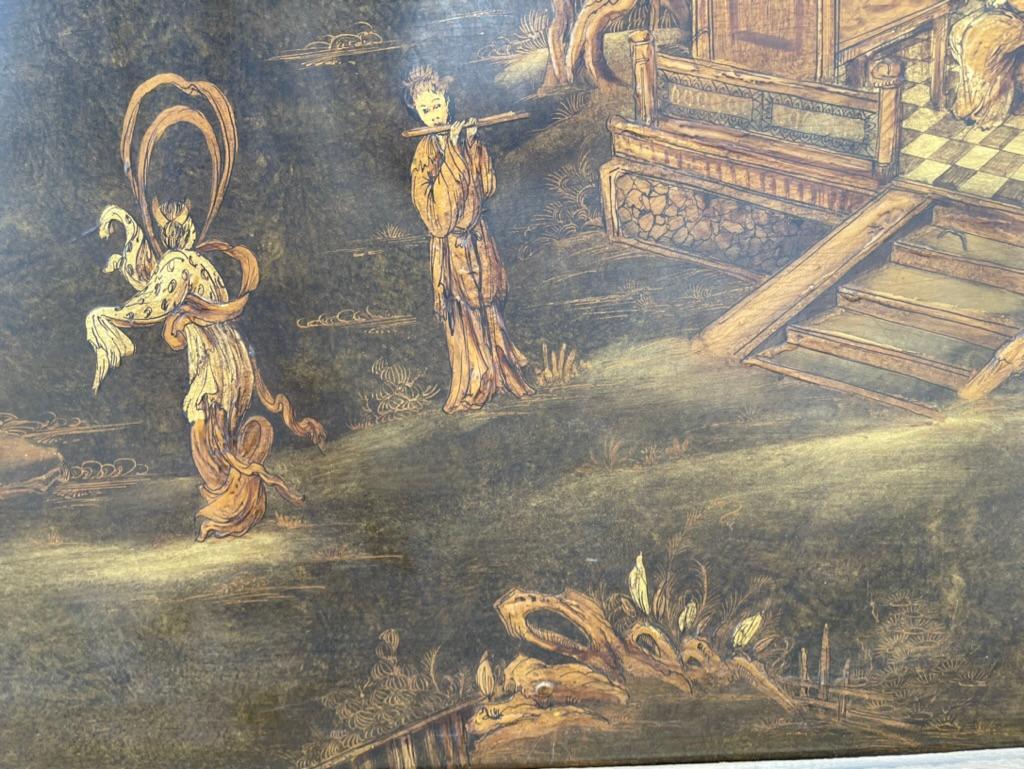 Chinese Painted and Lacquered Panel Landscape with Figures, Large Scale 8