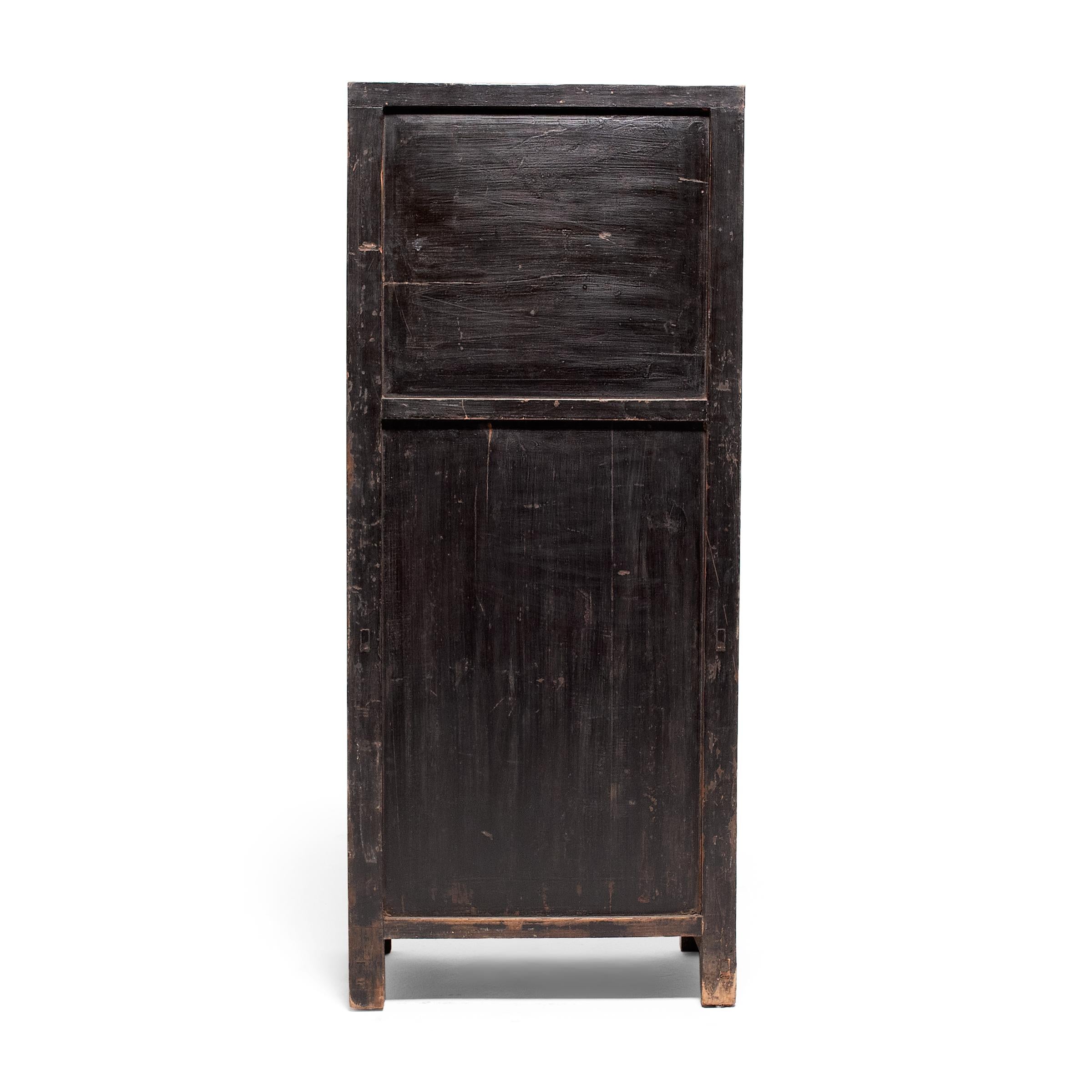 Qing Chinese Painted Book Cabinet, c. 1850 For Sale