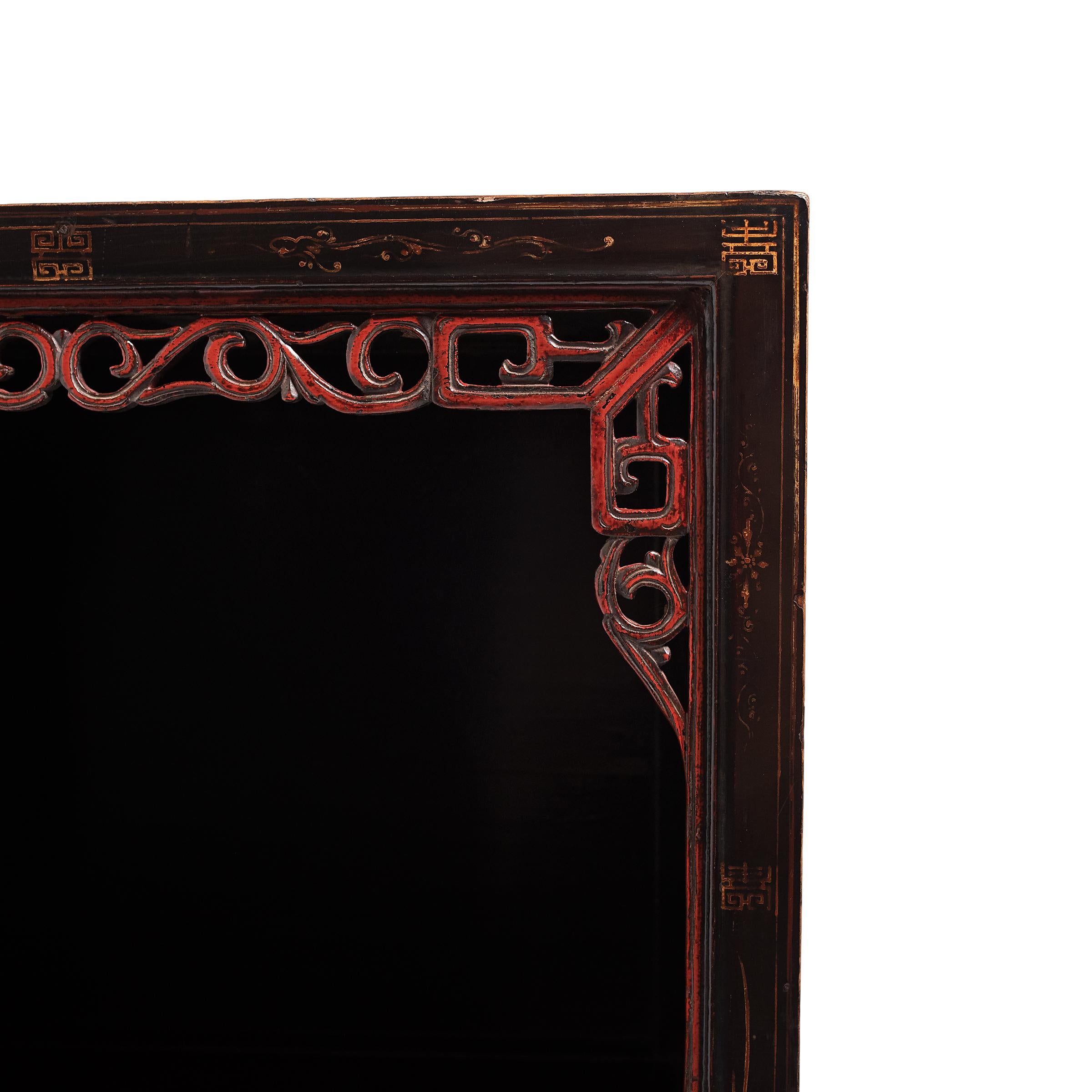 Chinese Painted Book Cabinet, c. 1850 For Sale 1
