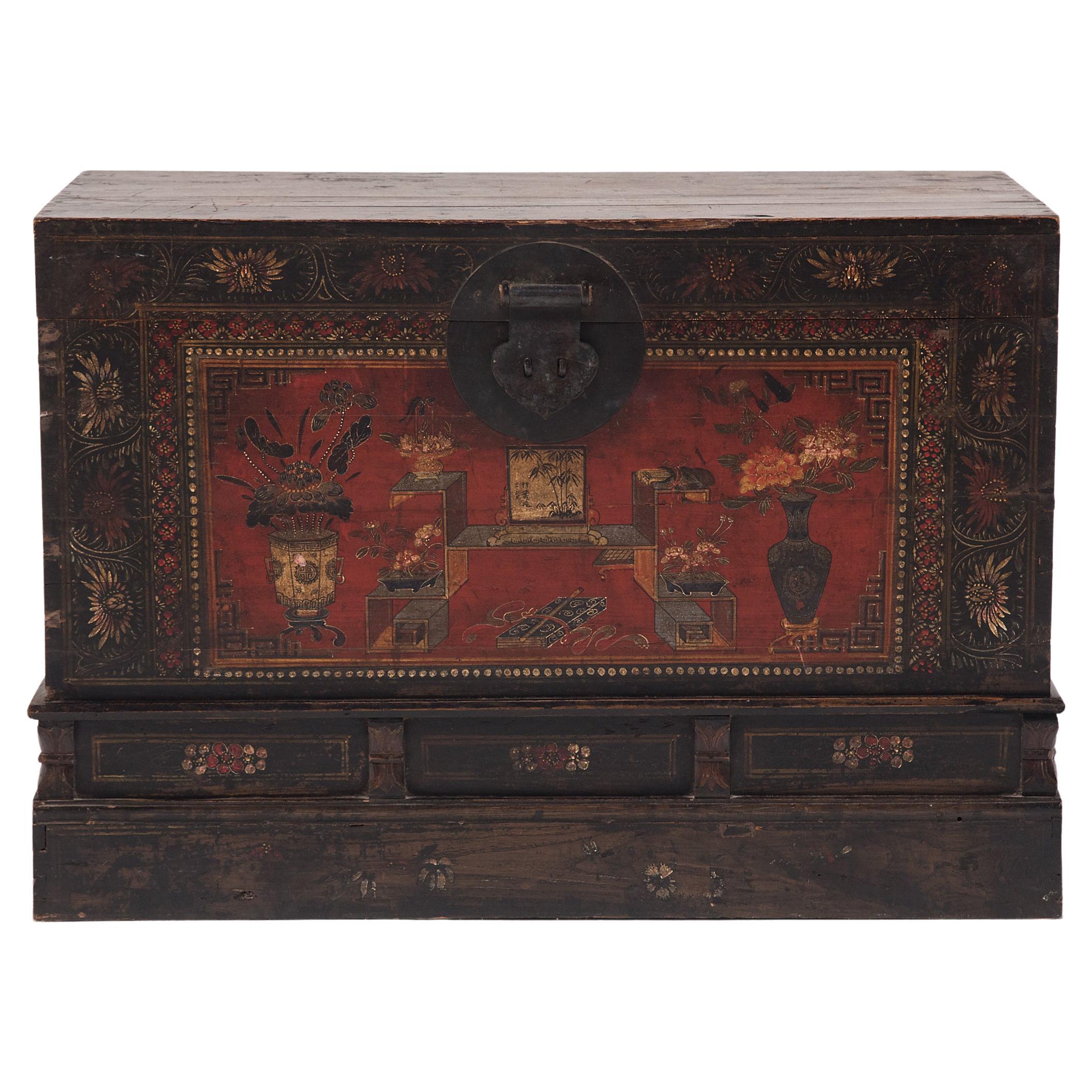 Chinese Painted Book Chest, c. 1850