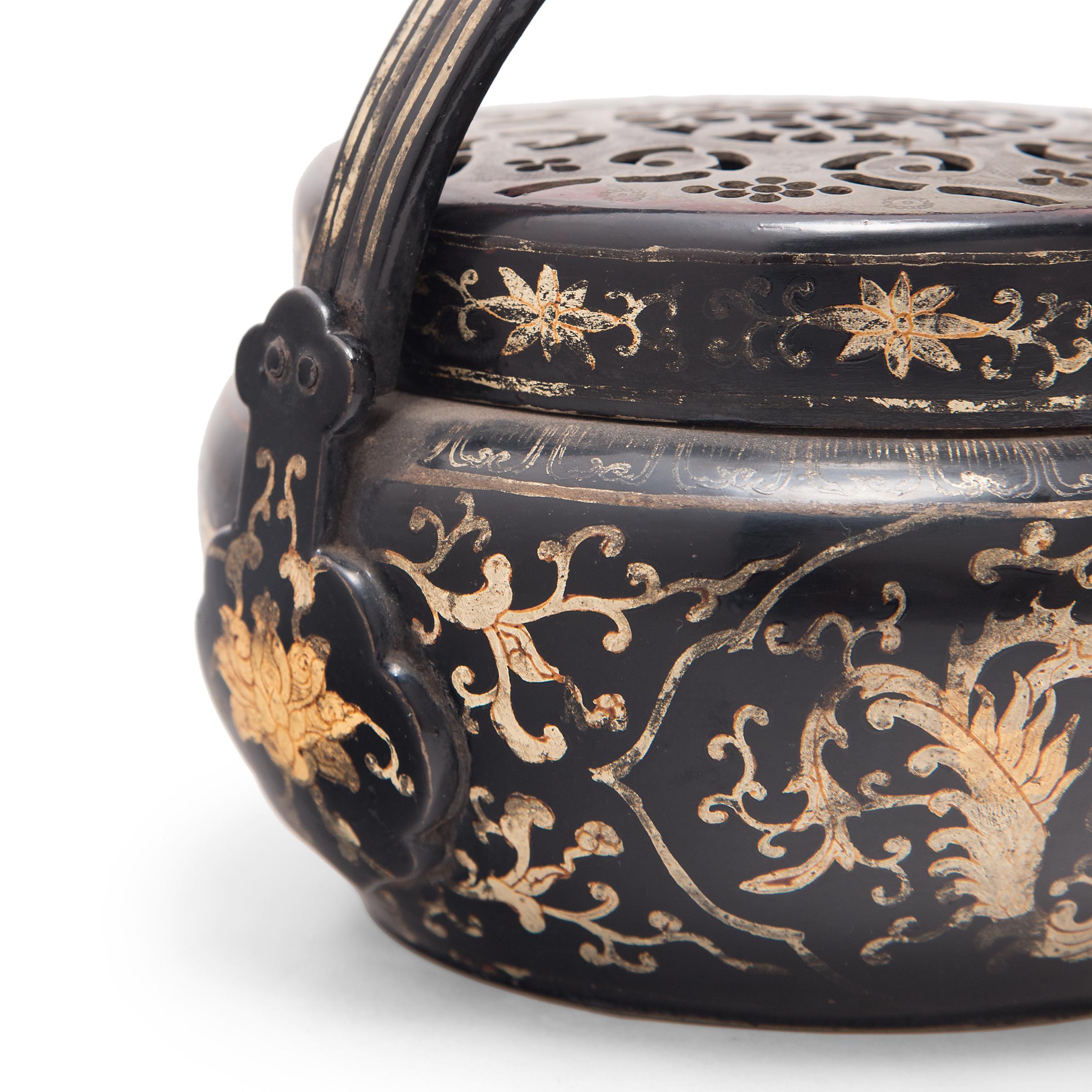 Chinese Painted Brass Phoenix Brazier, c. 1900 In Good Condition In Chicago, IL