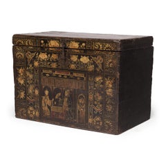 Chinese Painted Clothing Trunk, c. 1850