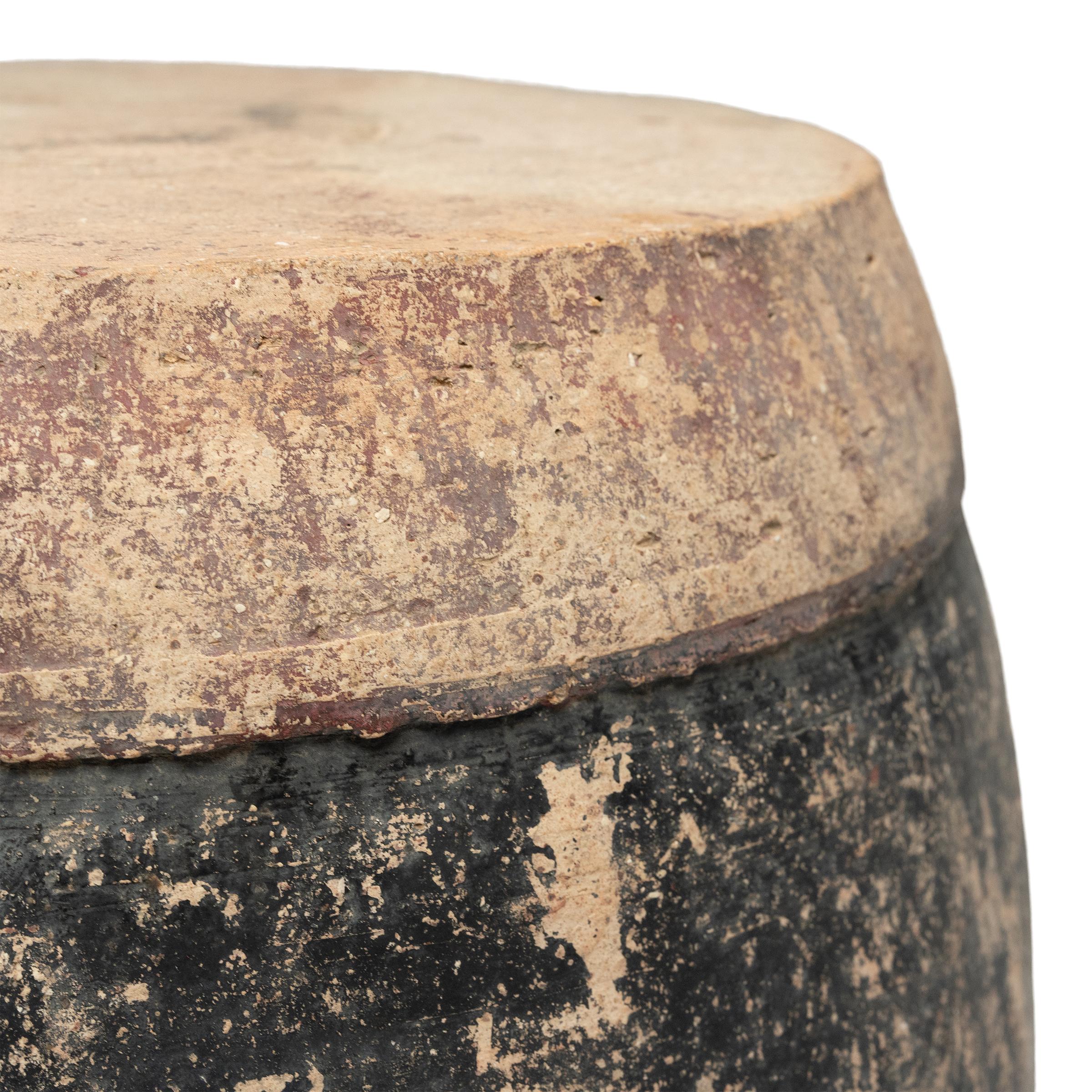 Qing Chinese Painted Earthenware Drum Stool, c. 1900