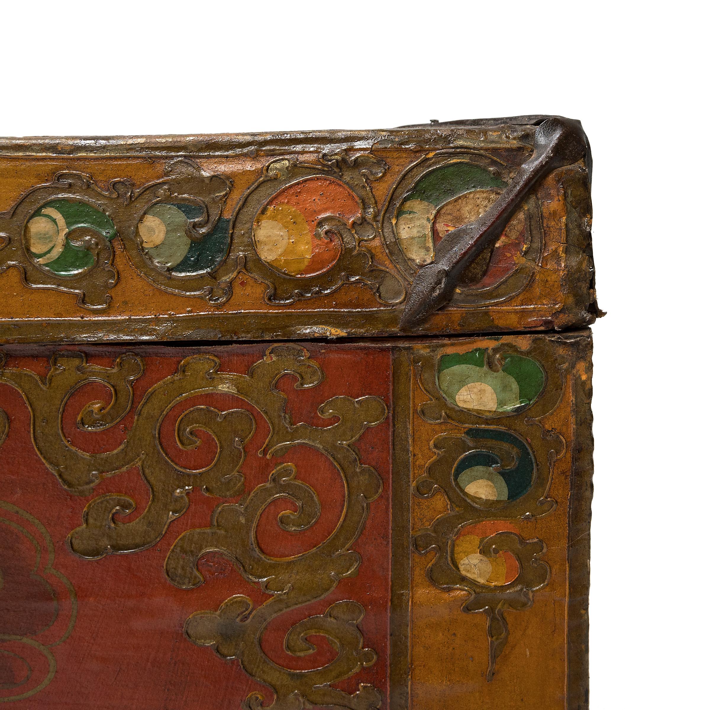 Chinese Painted Elephant Trunk Table, C. 1900 For Sale 4