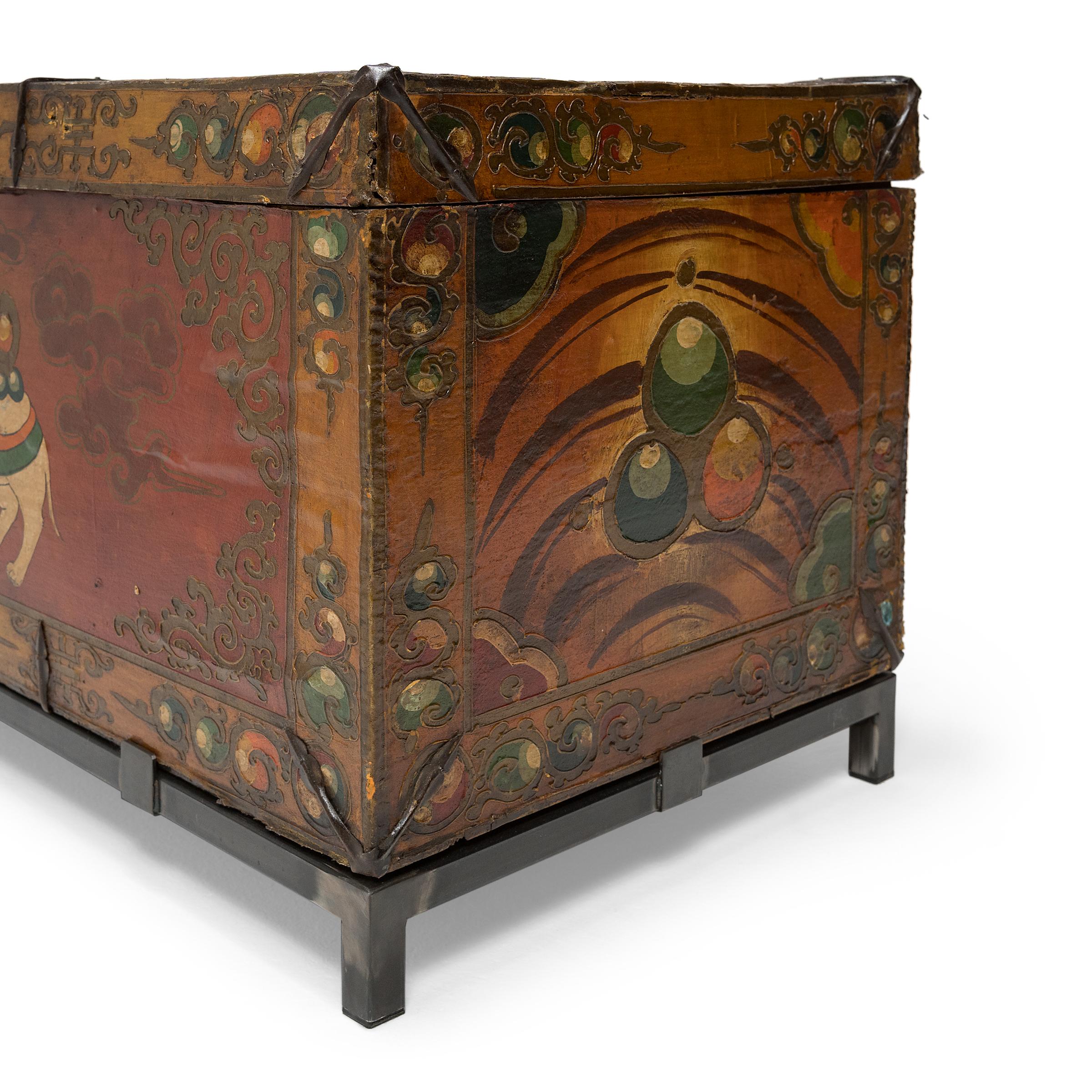 Chinese Painted Elephant Trunk Table, C. 1900 For Sale 6