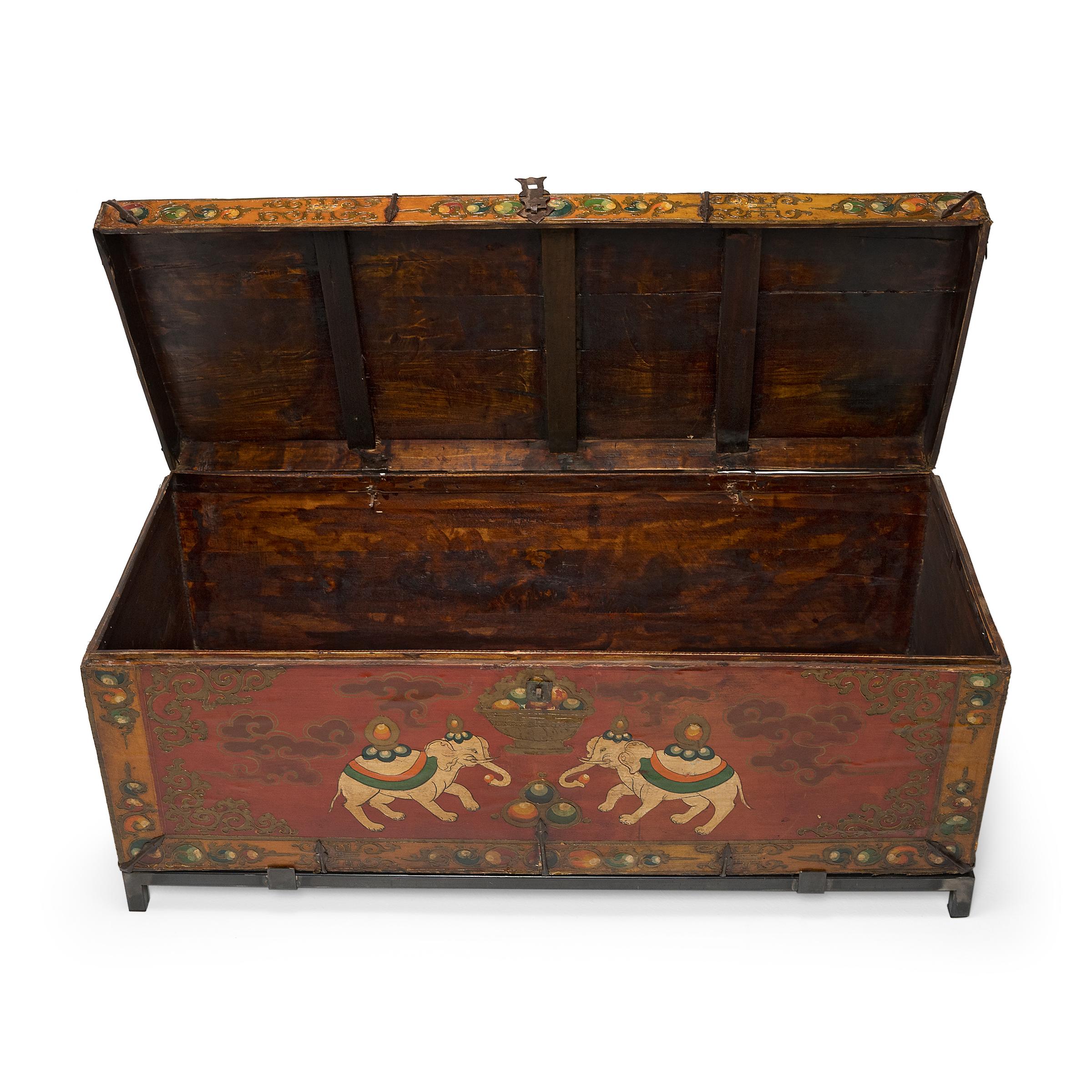 20th Century Chinese Painted Elephant Trunk Table, C. 1900 For Sale