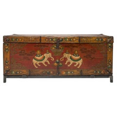 Vintage Chinese Painted Elephant Trunk Table, C. 1900