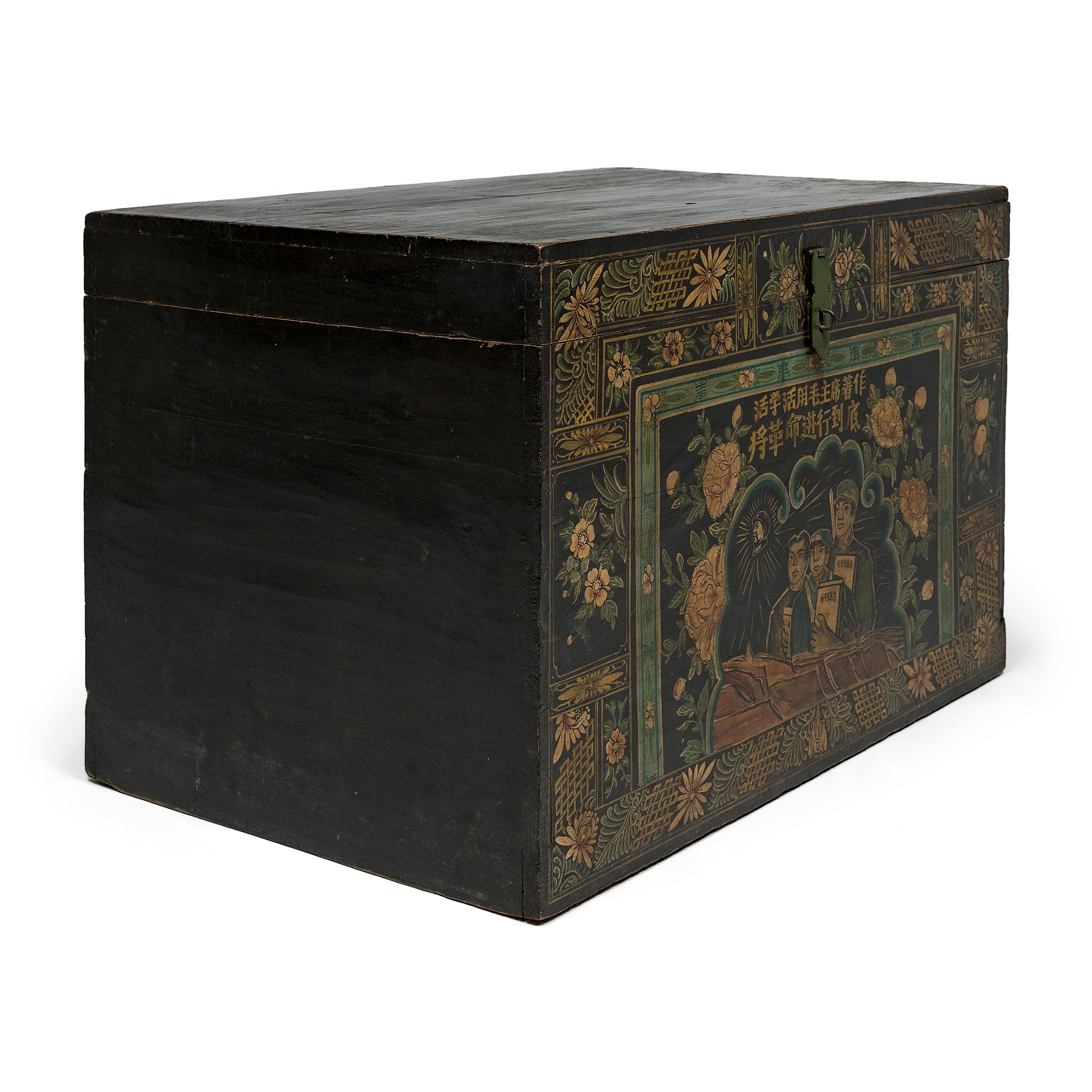 Wood Chinese Painted Festival Trunk, c. 1820