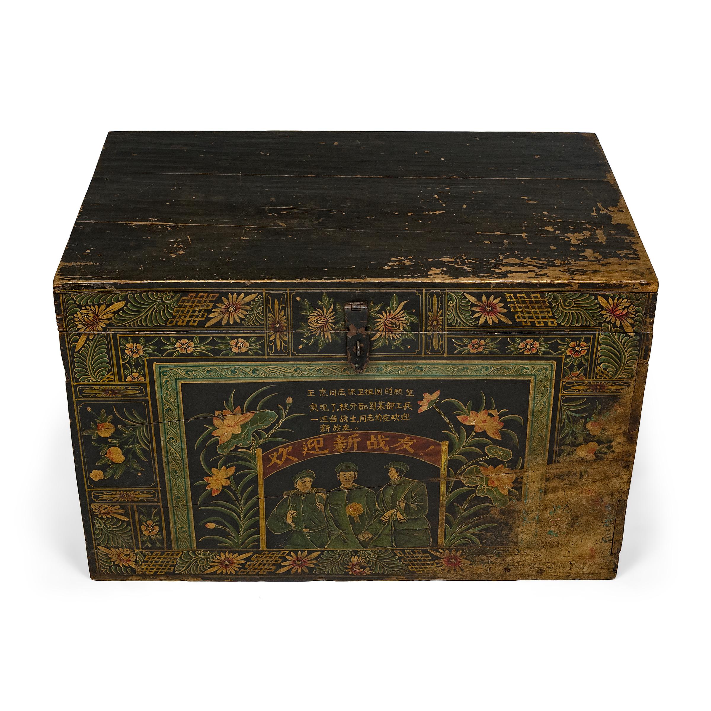 Chinese Painted Festival Trunk, c. 1820 For Sale 2